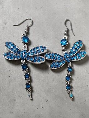 Nwt Nicole Miller Blue Dragonfly Dangle Earrings - Women Jewelry